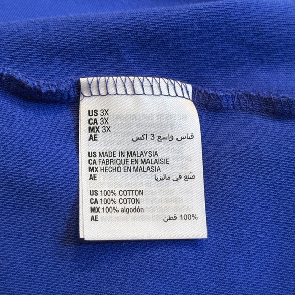 🌻 Plus Size Karen Scott 3X Cotton Scoop-Neck Top 3/4 Sleeves — Royal Blue - Picture 3 of 7